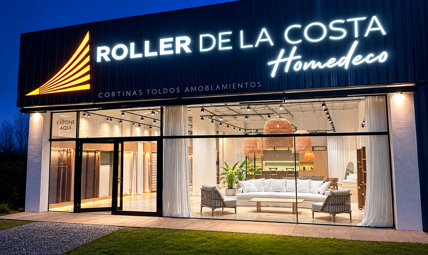 Frente del showroom de Roller de la Costa